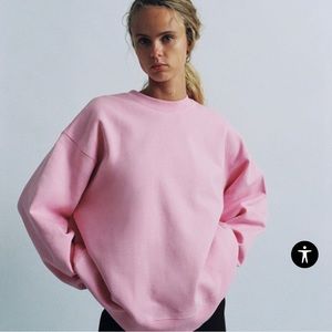 NWT Zara Oversized Sweatshirt, Size M, Bubblegum Pink